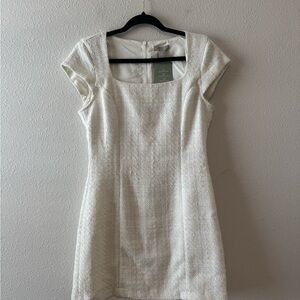 H&M Cream Cap Sleeve Mini Dress